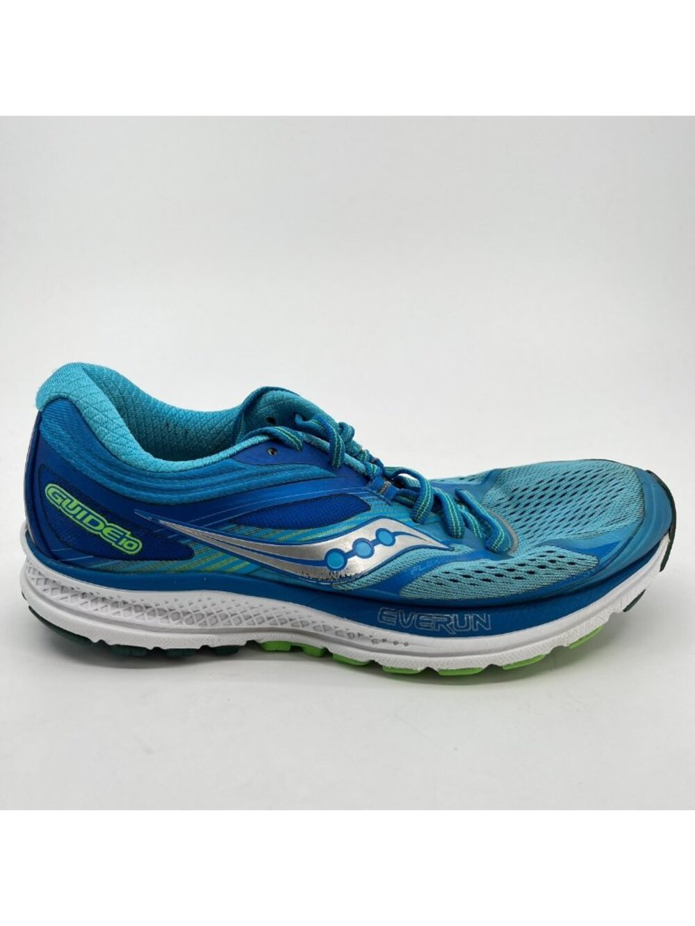 Saucony Guide 10 Womens Size 8 Blue Silver Athletic Running Shoes Sneakers